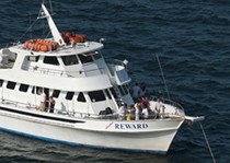 The Reward Fishing boat out in the ocean off of Miami Beach